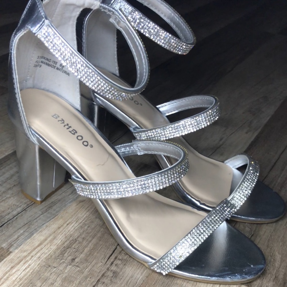 Silver Diamanté Heels
